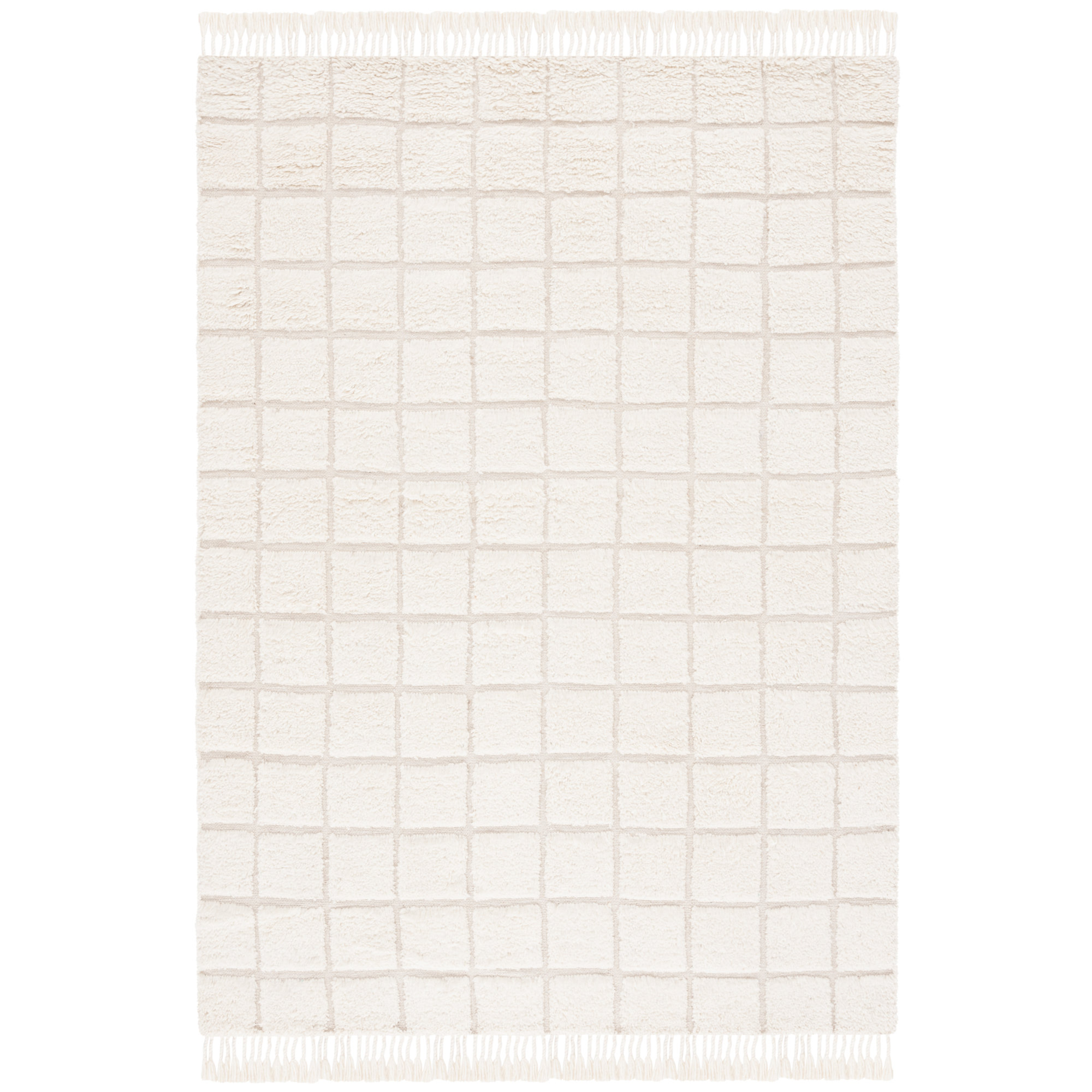 Handmade Ivory Rug, Rectangle 4' x 6'