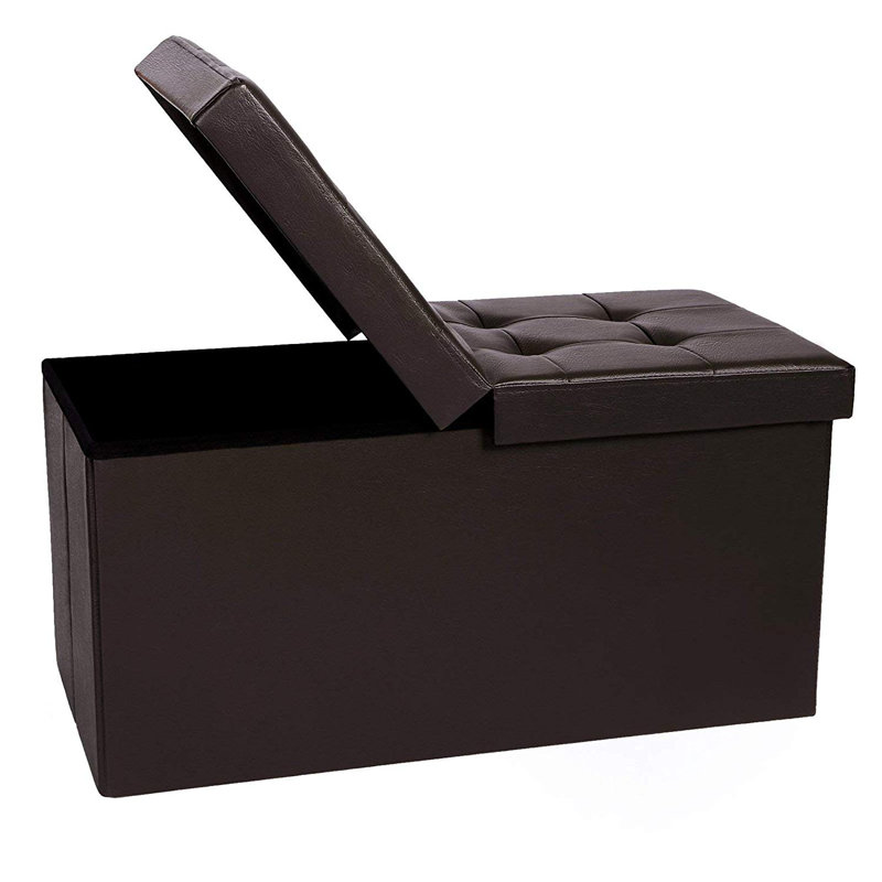 Delmont Vegan Leather Storage Ottoman