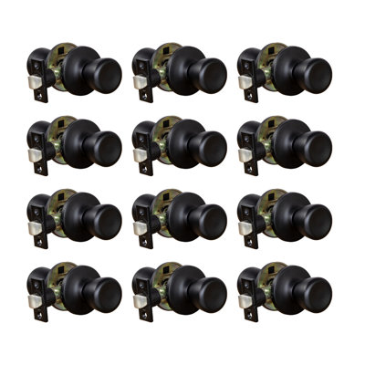 Terrace Matte Black Passage Hall and Closet Door Knob, 12-Pack