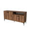 Élégante console de couleur noyer de 63,0 po x 30,6 po x 15,7 po | Panneau de particules 100% mélaminé, hauteur des pieds 16,0 pouces | Plusieurs tablettes, fixation murale, pieds en plastique durables | Parfait pour décorer le salon et le vestibule-537959935