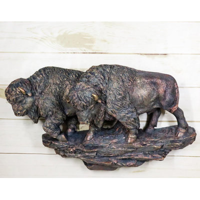 Faux bronze amérindien brun Bison Buffalo Herd