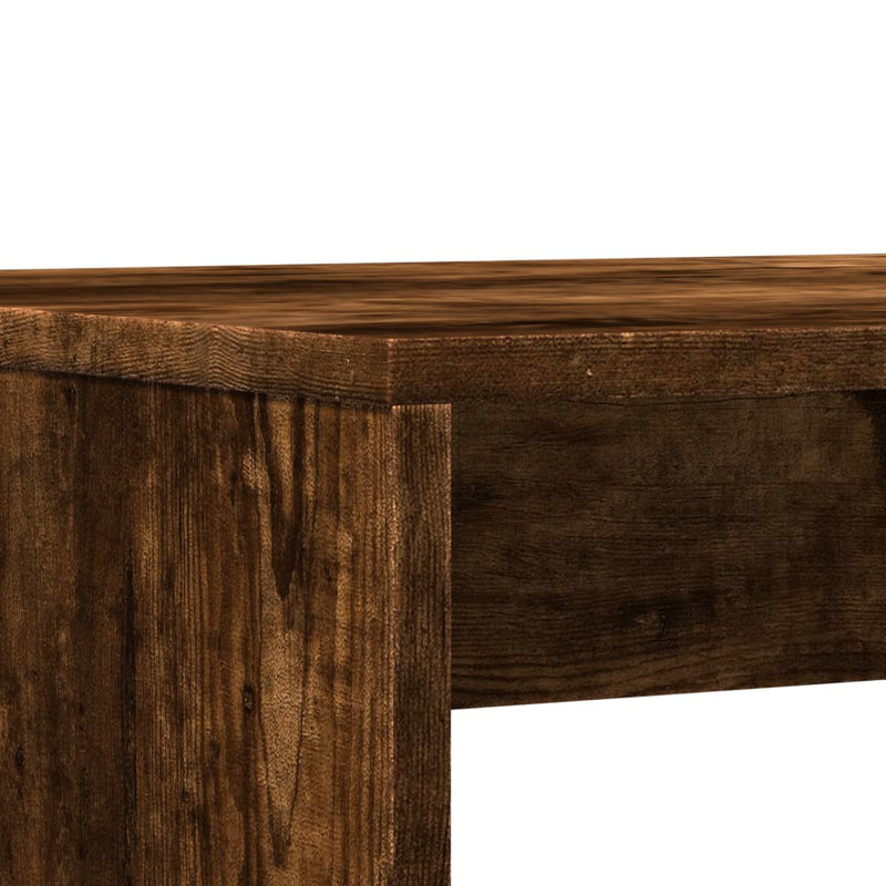 Ensemble de table et banc de salle à manger en bois d'ingénierie en chêne fumé compact