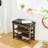 Comfortable Height-Adjustable Stool, Brown Rubberwood, Leather, Storage Space And Practical Bench, Adjustable Height, Three Layers Of Ventilation-27605241