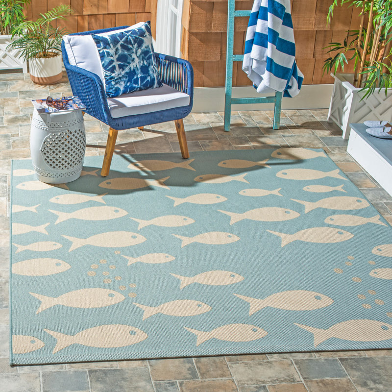 Paugh Performance Animal Print Indoor/Outdoor Area Rug, Square 6'7"