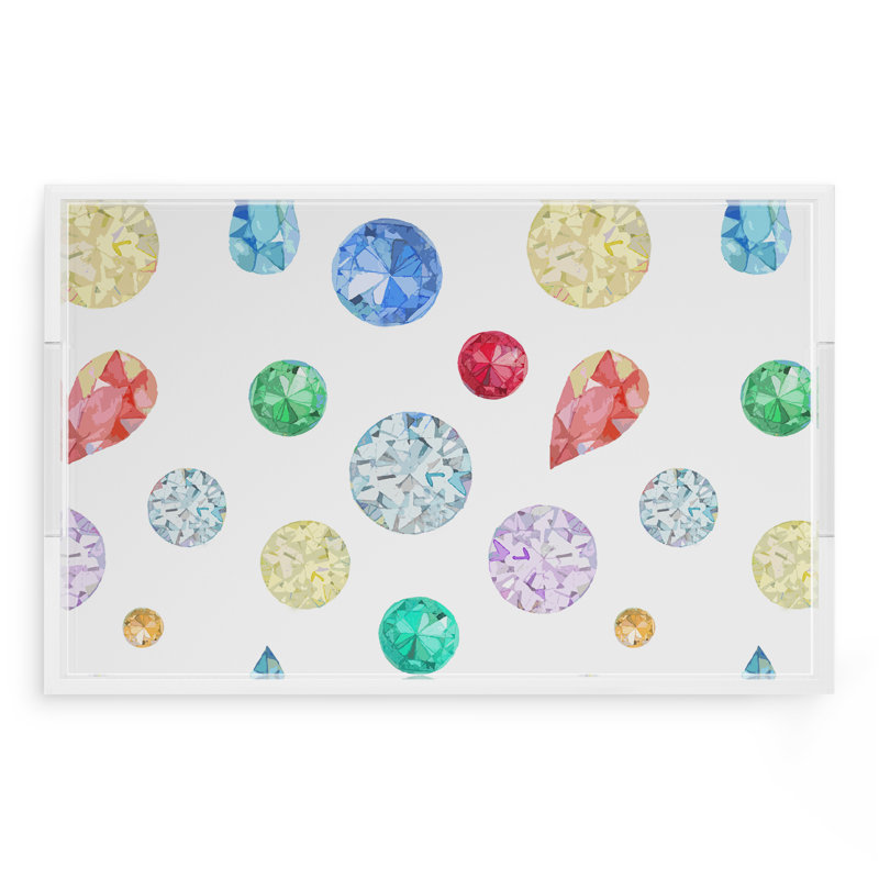 Plateau décoratif Jewel, H 2 po x l 22,5 po x P 14,5 po