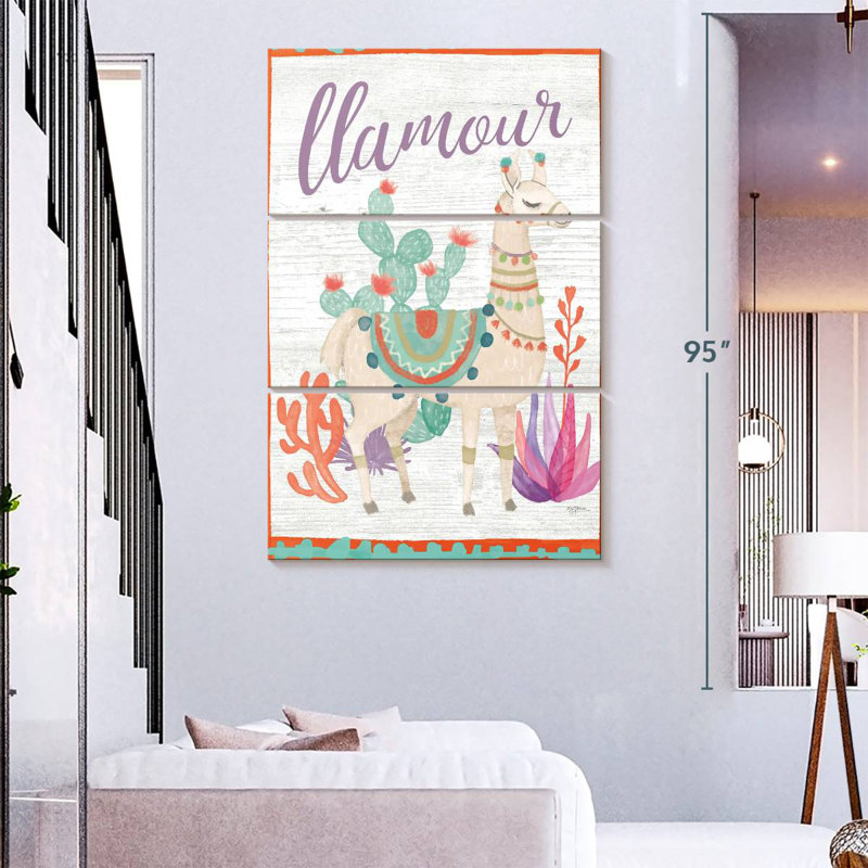 Brampt Lovely Llamas Llamour, 74" H x 48" W