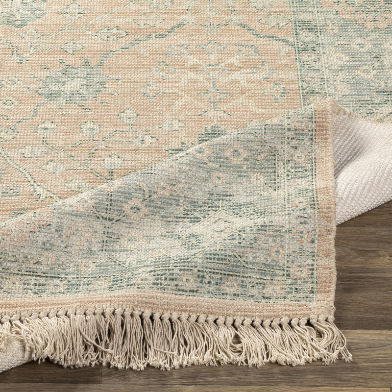 Tapis oriental chameau / sauge à tissage plat Wensley, Tapis de couloir 2 pi 6 po x 8 pi