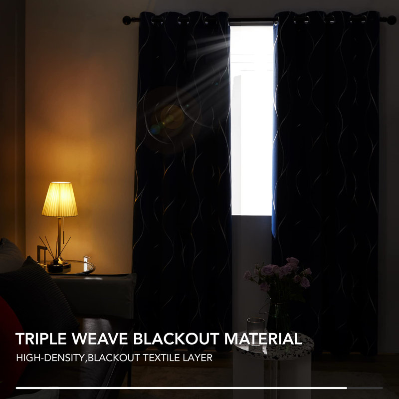 Corvo Blackout Curtain Pair, 55cm Width x 245cm Drop