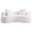 Canapé 3 places Cloud (202 cm), sans ossature, blanc crème, tissu bouclé, mousse et ressorts, livré monté, adaptable à différents environnements.