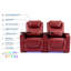 Sièges Vung, fauteuils de cinéma avec fauteuil 7 pièces avec éclairage ambiant, coussin lombaire, poche latérale, table-plateau, inclinaison électrique (rouge, rangée de 3)