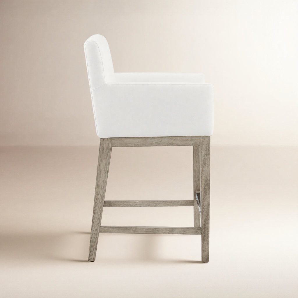Bethea 25.98 " Bar Stool, Prestige Pearl Tweed