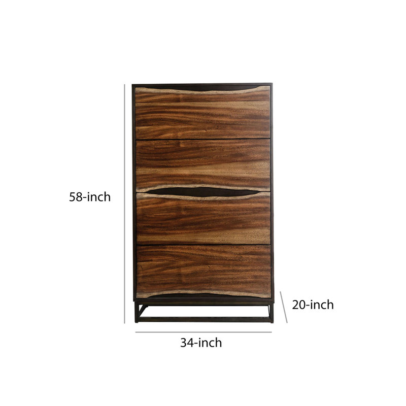 Commode 4 tiroirs split en bois Stumbaugh