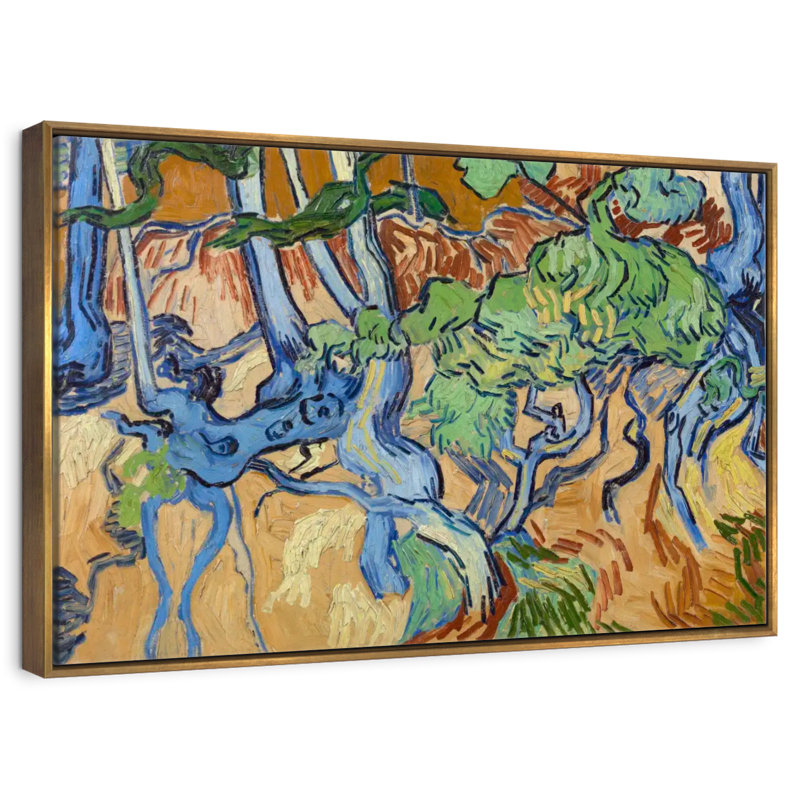 Racines d'arbre, Cadre flottant doré, 13 po x 9 po