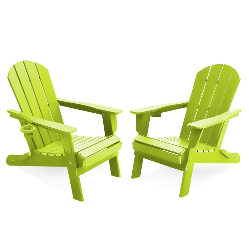 Chaises Adirondack pliantes en résine (ensemble de 2), Vert