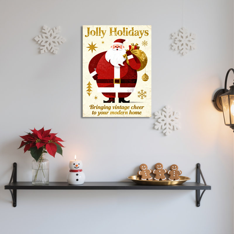 Reproduction de peinture à l'huile sur toile tendue pour Noël, H 24 po x l 16 po
