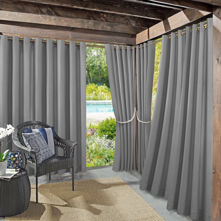  RYB HOME 2 Panels Pergola Curtains Outdoor - Linen Look  Waterproof White Sheer Curtains Half Privacy Outdoor Curtains for Patio  Porch Pool Hut Spa, 54 inches Wide x 96 inches Long 