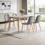 Ensemble de quatre chaises d'appoint en velours gris et chêne et acier