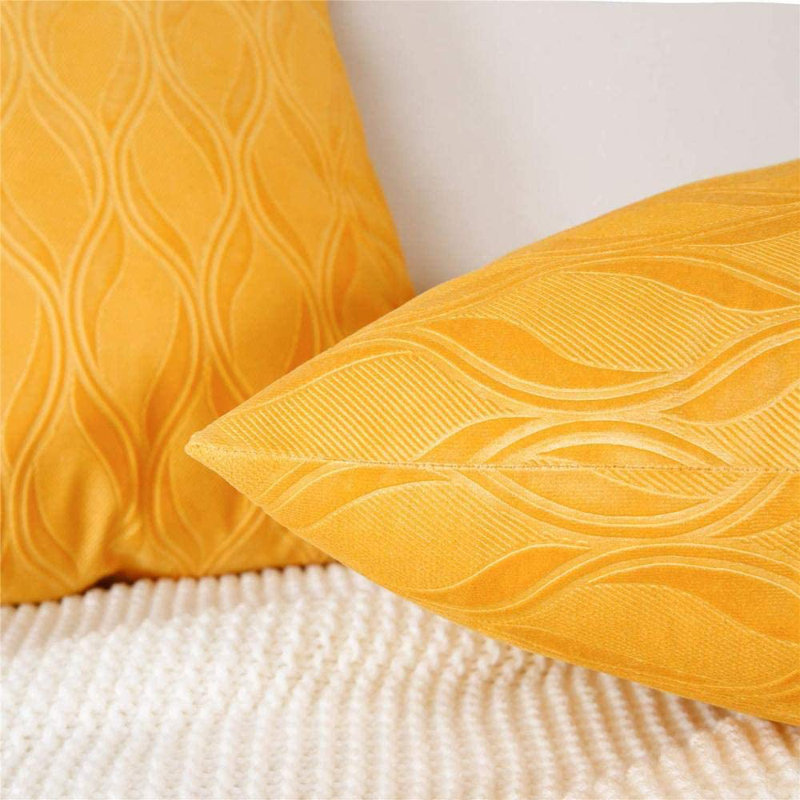 Housse de coussin carré en velours, Doré