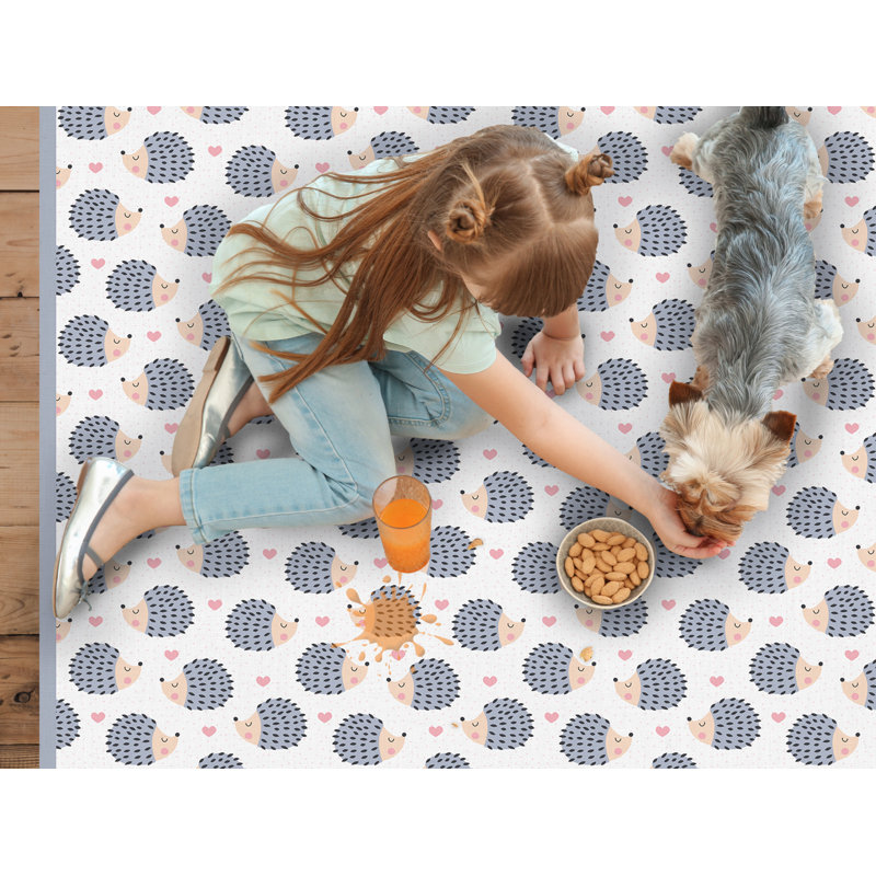 Ajeta Vinyl Machine Printed Area Rug, Rectangle 133 x 200cm