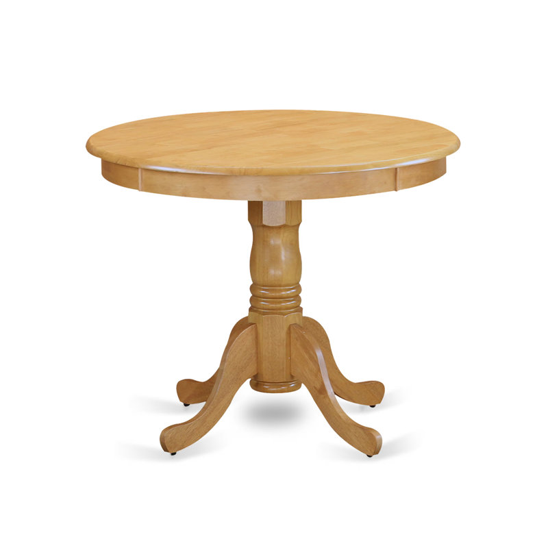 5 Piece Dining Room Table Set Includes a Round Wooden Table with Pedestal and 4 Kitchen Dining Chairs, 36x36 Inch, Oak, Oak