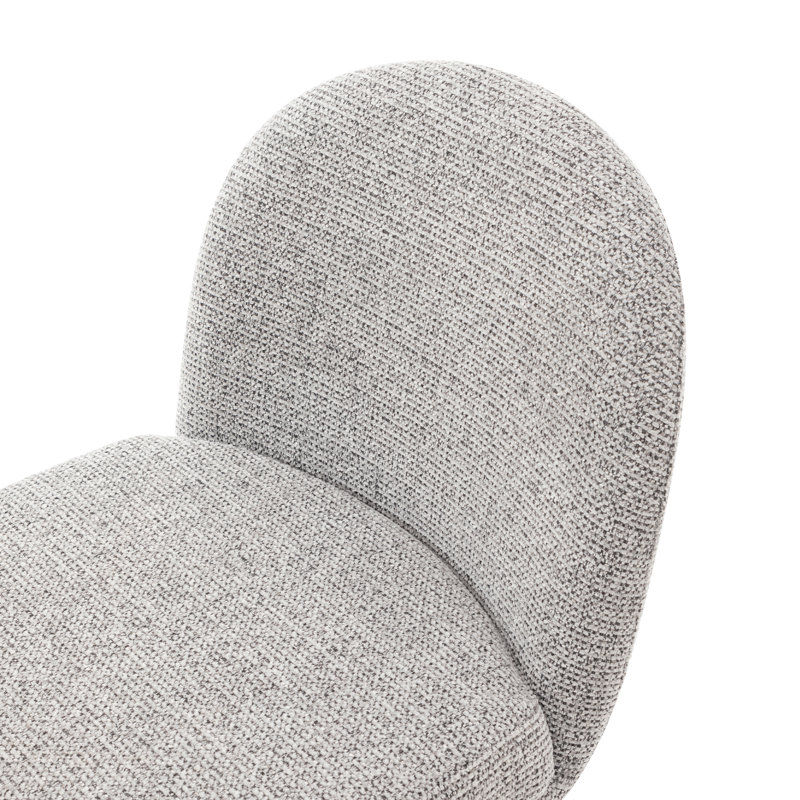 Everly Swivel Upholstered Counter Stool with Solid Wood Frame, Gris clair