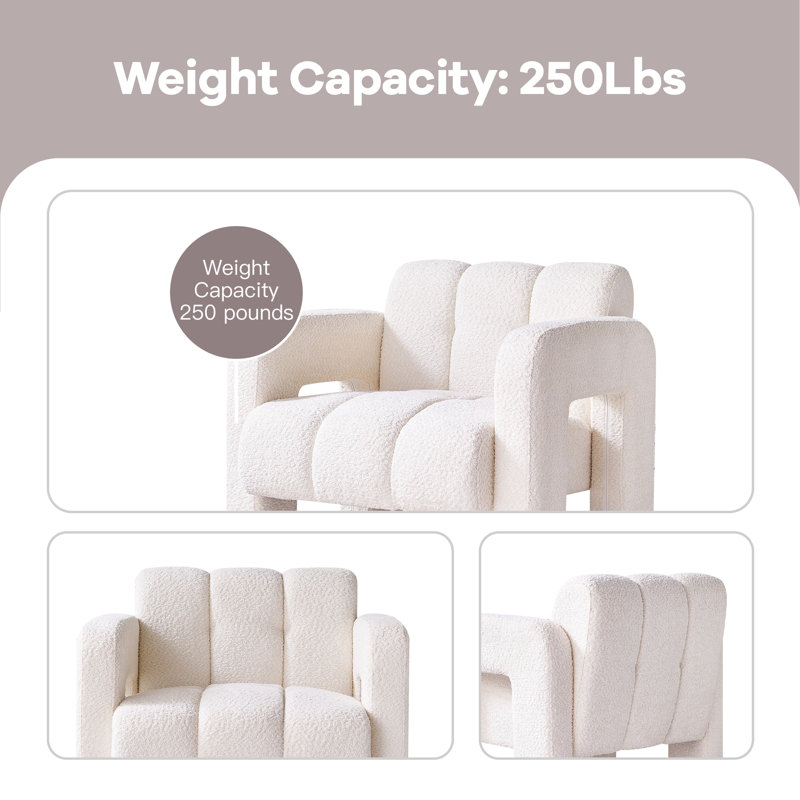 Chaise d'appoint pratique et large rembourrée, Polyester beige