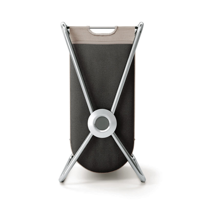 simplehuman single x-frame laundry hamper, chrome, Chrome, 75" h x 49.30" W x 41.80" D