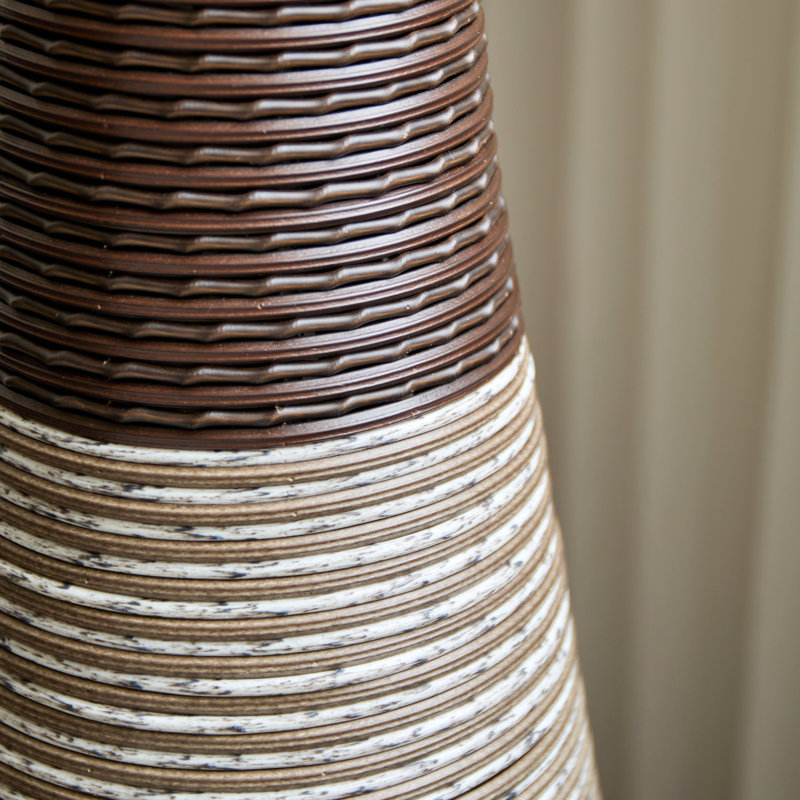 39" Tall Standing Designer Floor Vase - Durable Artificial Rattan - Stylish Home Decor Statement Piece