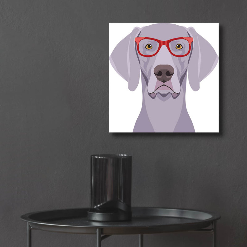 «Weimaraner Porter Hipster Glasses 1» par Furbaby Affiliates, H 12 po x l 12 po x P 0,13 po
