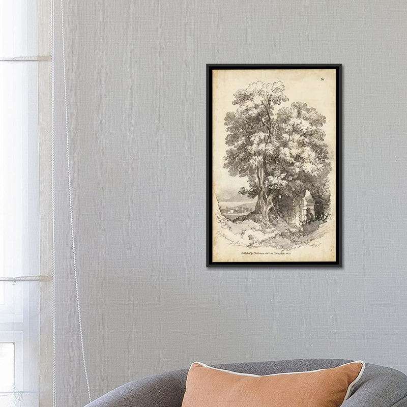 «Noble Tree II», impression sur toile, Toile encadrée noire, H 48 po x l 32 po x P 1,5 po, Pas de tapis