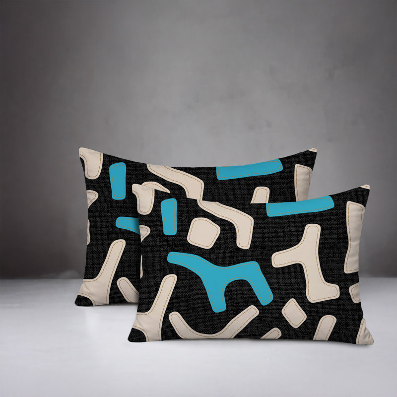 Coussin intérieur / extérieur 2 ensembles Mai, 20 po x 14 po, Turquoise