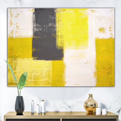 «Gray and Yellow Blue Abstract I», reproduction d'art sur toile