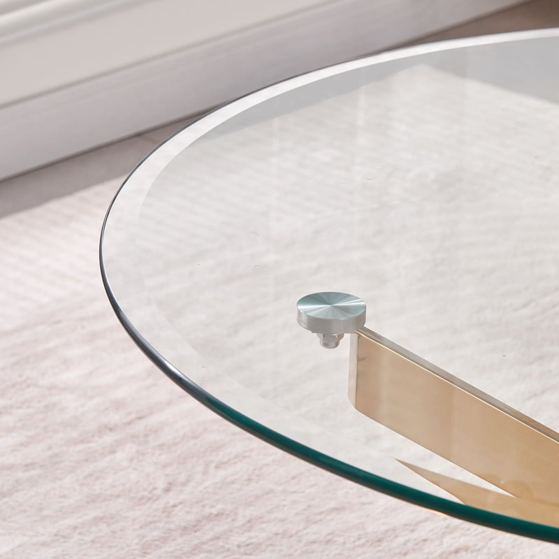 120cm Round Dining Table, Gold