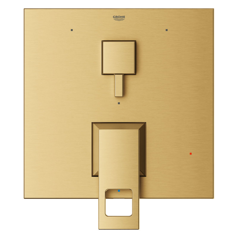 EUROCUBE PRESSURE BALANCE VALVE TRIM WITH 3-WAY DIVERTER WITH CARTRIDGE 7.875, Brushed Cool Sunrise