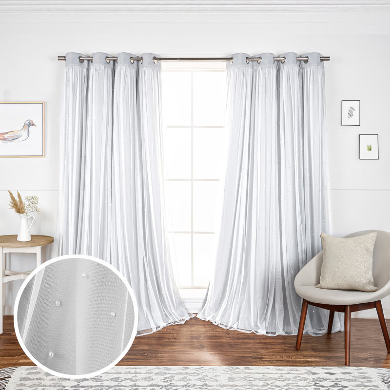 Rideaux obscurcissant avec œillets Pearl, Gris clair, L 52 po x L 84 po