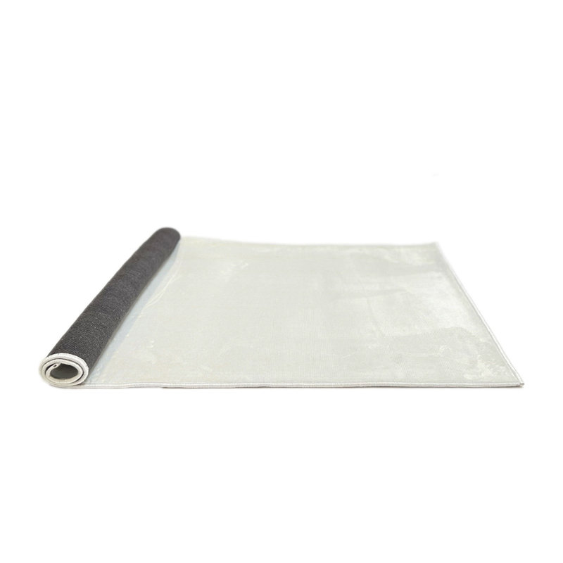 Tapis de zone blanche contemporaine, Rond 3 pi