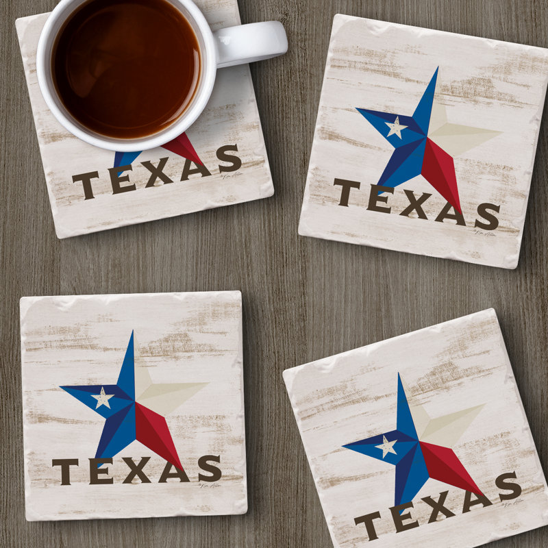 Ensemble de sous-verres au fini carreauté August Grove® Texas Star