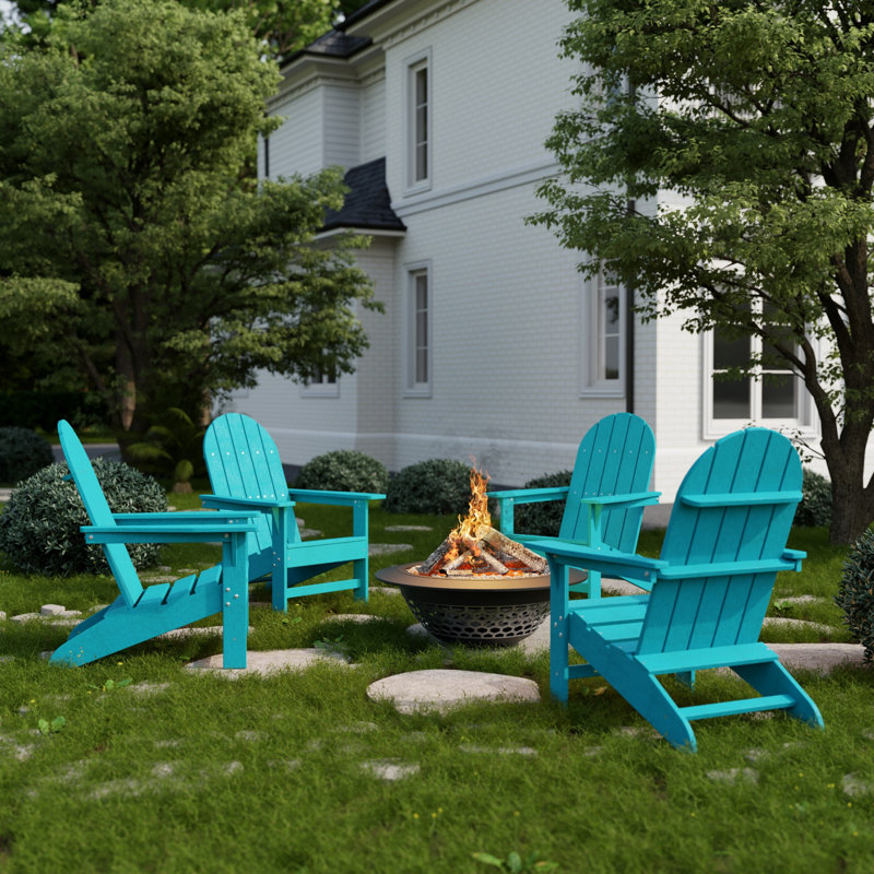 Freedom 4-Piece Traditional Adirondack Conversation Set, Aruba Blue
