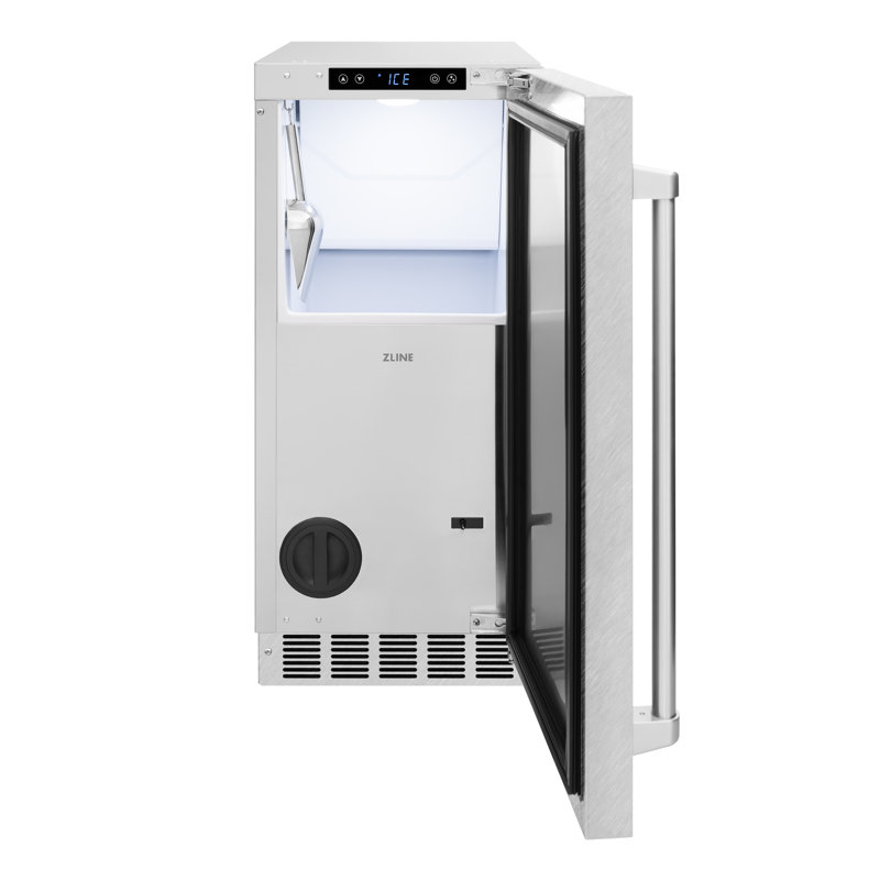 ZLINE Autograph Edition 15 in. Touchstone Clear Cube Ice Maker with Drain Pump and Door with Handle