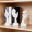 Ensemble de 3 petites figurines de décorateur de maison blanche, 3 pièces, 6 pièces, blanc-2076275513