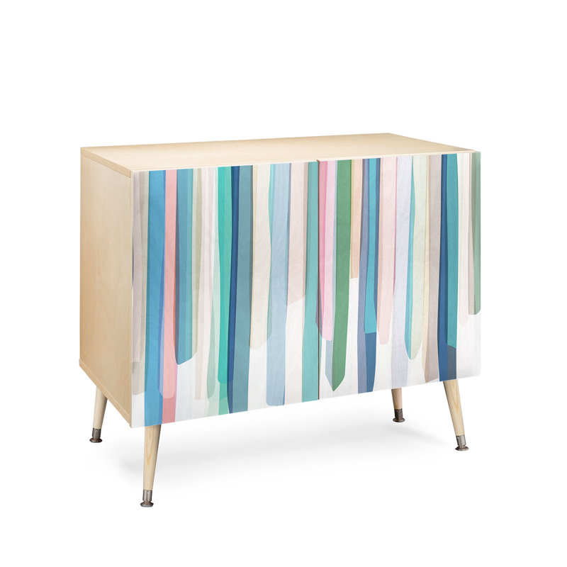 Crédence à 2 portes Mareike Boehmer, Turquoise / brun clair