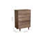 Commode d'appoint avec rangement en noyer noir