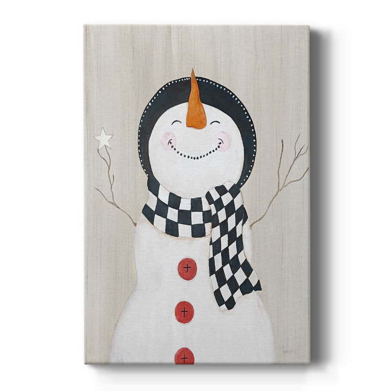 Bonhomme de neige festif II - galerie Cavas sur mesure, H 12 po x l 8 po
