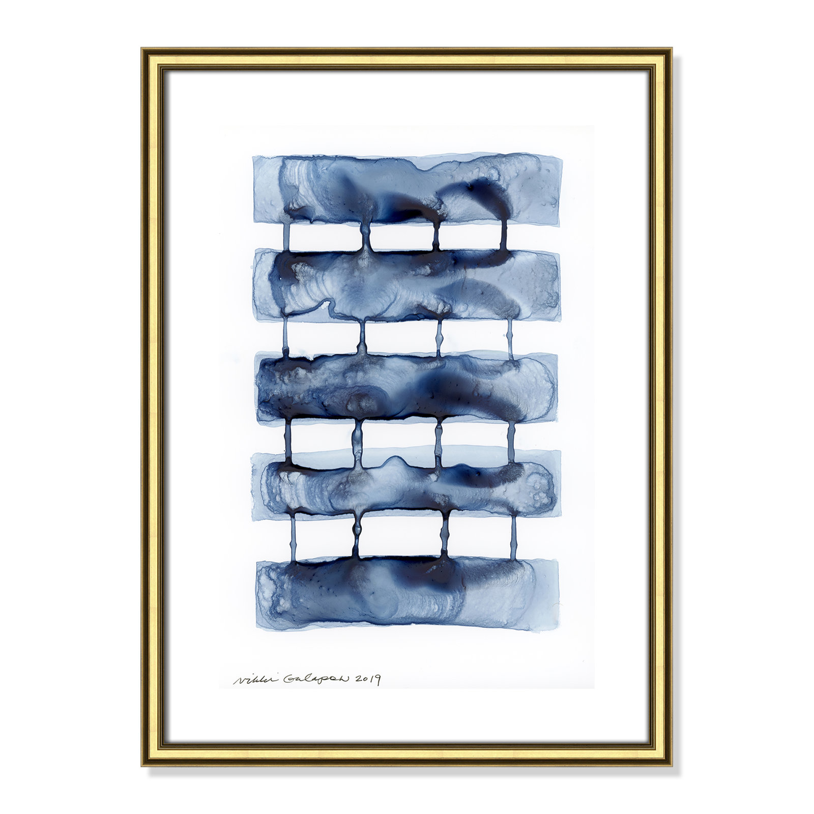 Gareth "Stitched Together I" Print by Nikki Galapon, Gold Framed Paper, 23" H x 17" W x 0.88" D