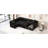 108.6" U-Shaped Sectional With Bed And Storage, 2 Ports, Power Sockets, Black Chenille Fabric Pull Out & Upholstery-1133019809