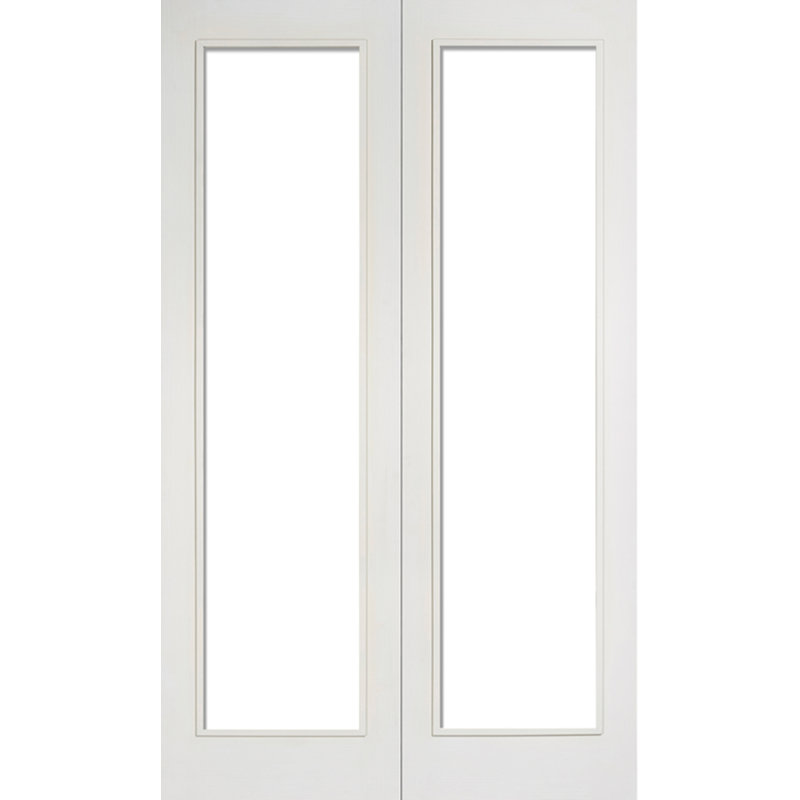 Pattern 20 Primed White Internal Door Pair, 198.1cm H x 91.4cm W x 4cm D