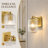 Brass Wall Light with Ribbed Glass Shade