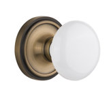 White Porcelain Interior Mortise Door Knob with Classic Rosette