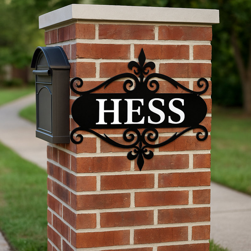Monogram Handmade Traditional Wall Decor on Metal, 36" H x 36" W x 0.25" D, Flat Black