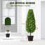 Ensemble de 2 fausses plantes artificielles en forme de topiaire artificiel 3 'UV